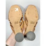 Joie  Mules‎ Size 7 Brown Leather Crisscross Stacked Block Heel Photo 8