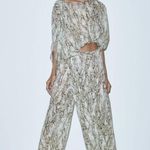 ZARA BNWT Chiffon Wide Leg Animal Snake Print Trousers L Photo 0