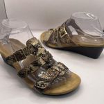 Vionic  Dwyn Strappy Black  Embossed Slip-On Wedge Sandals woman’s size 7 Photo 0