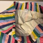 J.Crew  Linen Blend Elastic Mini Skirt Multicolor Rainbow Stripe Pride Size 4 Photo 2