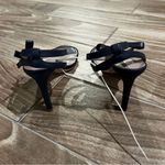 Deltan Black NEW Miranda Leather Strappy Black Stiletto with Bow Size 10 Photo 2