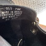 Franco Sarto Black Leather Contrast Seam Heeled Square Toe Tassel Loafer Sz 7.5 Photo 5