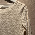 Coldwater Creek Women’s Cream Colored Textured 3/4 Sleeve Blouse Size Medium Photo 3