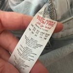 Boohoo Light Wash Denim Vertical Raw Hem Flared High Rise Jeans Size 14 Photo 7