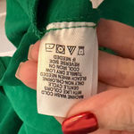 Adrienne Vittadini  L Green Embroidered Poet Blouse Boho Eyelet Photo 4