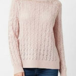 The Kooples  Pink Pointelle Crochet Long Sleeve Crew Neck Sweater Size XS Photo 0