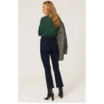 Paige Jeans Women 27 Solid Blue Denim Claudine Cropped Flare Cotton Photo 3