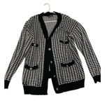 SheIn  Houndstooth black and white cardigan ladies sweater size Large Photo 0