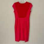 Classiques Entier  Red Sheath Dress Cap Sleeve Size 8 Knee Length Photo 6
