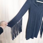 Hot Gal  Women Fringe Dress Size S Black Faux Suede Mini Western Y2K Indie Sleaze Photo 3