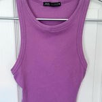 ZARA Like New  Women's Purple Tank Top Wife Beater MEDIUM Photo 0