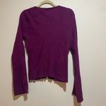 Anthropologie  Maeve Size XL Zip Zipper Front Cardigan Sweater Ribbed Purple Photo 9