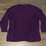 Two Twenty Five Purple Long Sleeve Sweater w/ Back Zipper Detail, Size 3X Photo 0