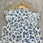 J. Crew Factory Women’s Sleeveless Ruffle Top Button Front Floral Cottagecore S White Photo 5