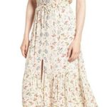 Lucky Brand Women Peasant Floral Buttondown Smocked Waist Midi Lined Dress Sz S Photo 0