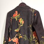 Tempo Paris Anthropologie Faux Suede Botanical Floral Open Front Blazer Jacket Photo 8