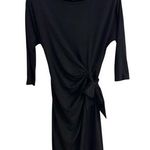 Ann Taylor Faux Tie Front Dress Black Size Small Petite Pull Over Dress Photo 0
