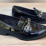 ZARA  Women’s Patent Chain Loafer Shoes Black Size 38 Photo 1