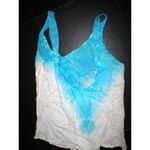 William Rast NWT New Womens L Deep Back Silk Tank Blouse Blue White Tie Dye Top Photo 2