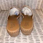 Franco Sarto Franco‎ Sarto Espadrille Wedge Sandals Ivory Leather Slip On Size 9M Shoes Photo 4