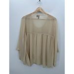 Relativity  Blouse Women 2X Cream Sheer Lace Boho Oversized Sabrina Carpenter Photo 1
