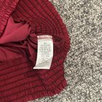 Glam NWT Cowl Neck Banded Bottom Red Satin Blouse Sz L Photo 8