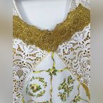 Handcrafted napkin reworked shirt Yellow Size M Photo 1