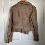 Free People Brown Ikat Tapestry Asymmetrical Zip Short Jacket size 4 Moto READ Photo 7