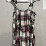 Aerie womens plaid ruffle flannel romper pajama size small Photo 3