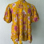 Ivy Jane  three tiered eyelet top in golden puffer Sleeve floral small oversized Photo 4