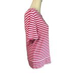 Talbots Striped Tie Front Short Sleeve Top Shirt Pink White Size Small Photo 1