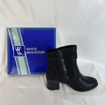 White Mountain Black Heeled Boots with Chunky Heel and Textured Design Photo 3