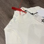 Courreges Logo Embroidered Ribbed Knit Crop Top White Photo 8