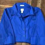 Chico's Blue Button-Up Shirt size 2 Photo 0