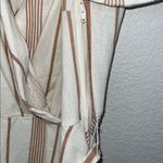 Modcloth Sweet Surprise Faux Wrap Cream and Tan Striped Mini Dress Size 12 Photo 8