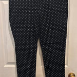 Loft Marisa Skinny Ankle Pants Black White Polka Dot Womens Size 14 Career Photo 0
