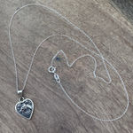 925 Sterling Silver Horse Pendant Necklace in Heart Shape Photo 0