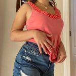 Anne Klein coral pink floral rim tank Photo 1