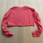 Forever 21 Athletic Sweatshirt Cropped Salmon Ruched Arms Medium New Photo 4