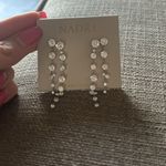 Nadri Cubic Zirconia Linear Drop Earrings, Rhodium, BRAND NEW, $85 Silver Photo 3