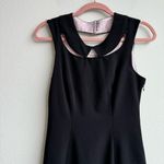 Anthropologie  Postmark Dress 00 Black Cut Collar Peter Pan Retro Pin Up Cochette Photo 2