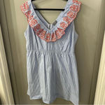 Market & Spruce Stitch Fix l  Blue and White Striped Embroidered Dress Size 3X Photo 5
