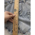 Hot Pants Mini Shorts Studded High Rise Waist Distressed Light Blue Size S Photo 6