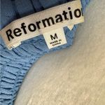 Reformation  Pinto Smocked Square Neck Long Sleeve Blouse Top Floral Blue Medium Photo 8