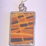 925 Silver Tone Red Floral Handmade Reversible Pendant Boho Necklace Gold Photo 1