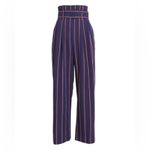 Derek Lam  10 Crosby Blue Navy Striped Satin Culottes Pants Size 00 Photo 4