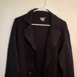 Venus Fringe Detail Duster Cardigan Black Faux Leather Pockets Photo 2