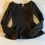 H&M black snake print peplum top Photo 2