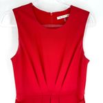 Trina Turk Belted Pleated Sleveless Ponte Dress Red Size 6 Photo 3