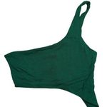 Naked Wardrobe Kelly Green Smooth Side Asymmetrical Crop Top NW-T2619 XS New Photo 0